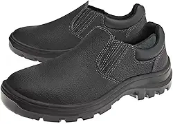 Sapato botina Segurança Ocupacional EPI Vulcaflex Marluvas 10vt48-A cabedal em couro Bico Aço e solado Bidensidade