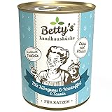 Boswelia Betty's Landhausküche Dose Nassfutter Katze, getreidefrei, beste Qualität, hochwertiges Fleisch, schonend gegart, für alle Katzenrassen geeignet, Känguru mit Kartoffeln und Geflügel 6 x 400 g