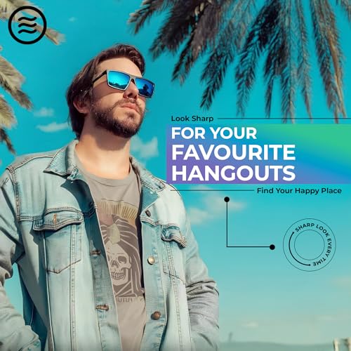 NEVEN Men's Polarized Sunglasses - Chic Rectangular Glasses - UV Protection Glasses for Coastal Activities.4