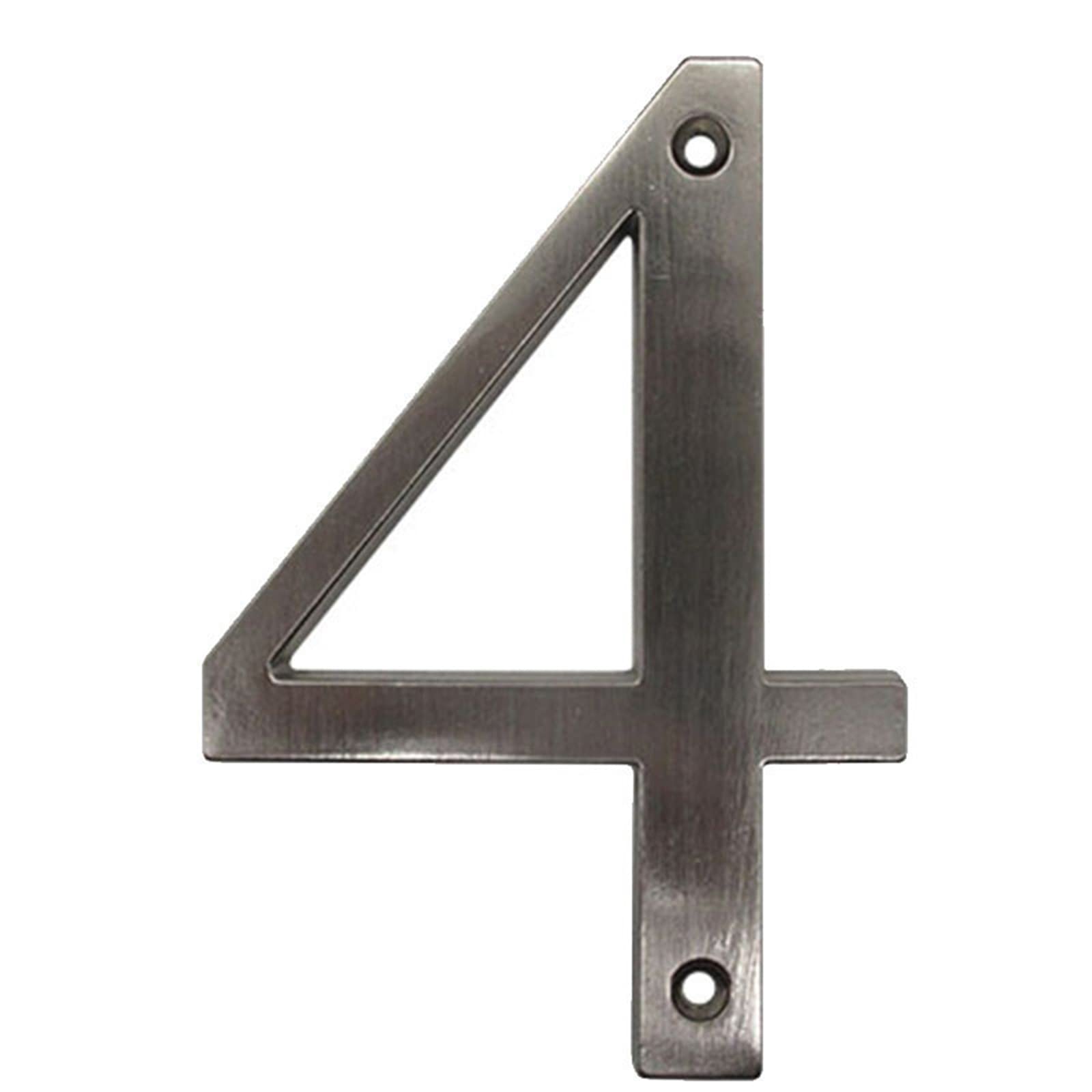 3D Floating House Plaque Numbers Silver Brushed Nickel 4 Inch Height Weatherproof Door Plate Address Digits Zinc Alloy Screw Mounted Big Mailbox Sign Exterior Signage #0-9, for Yard Street (4) — image 1