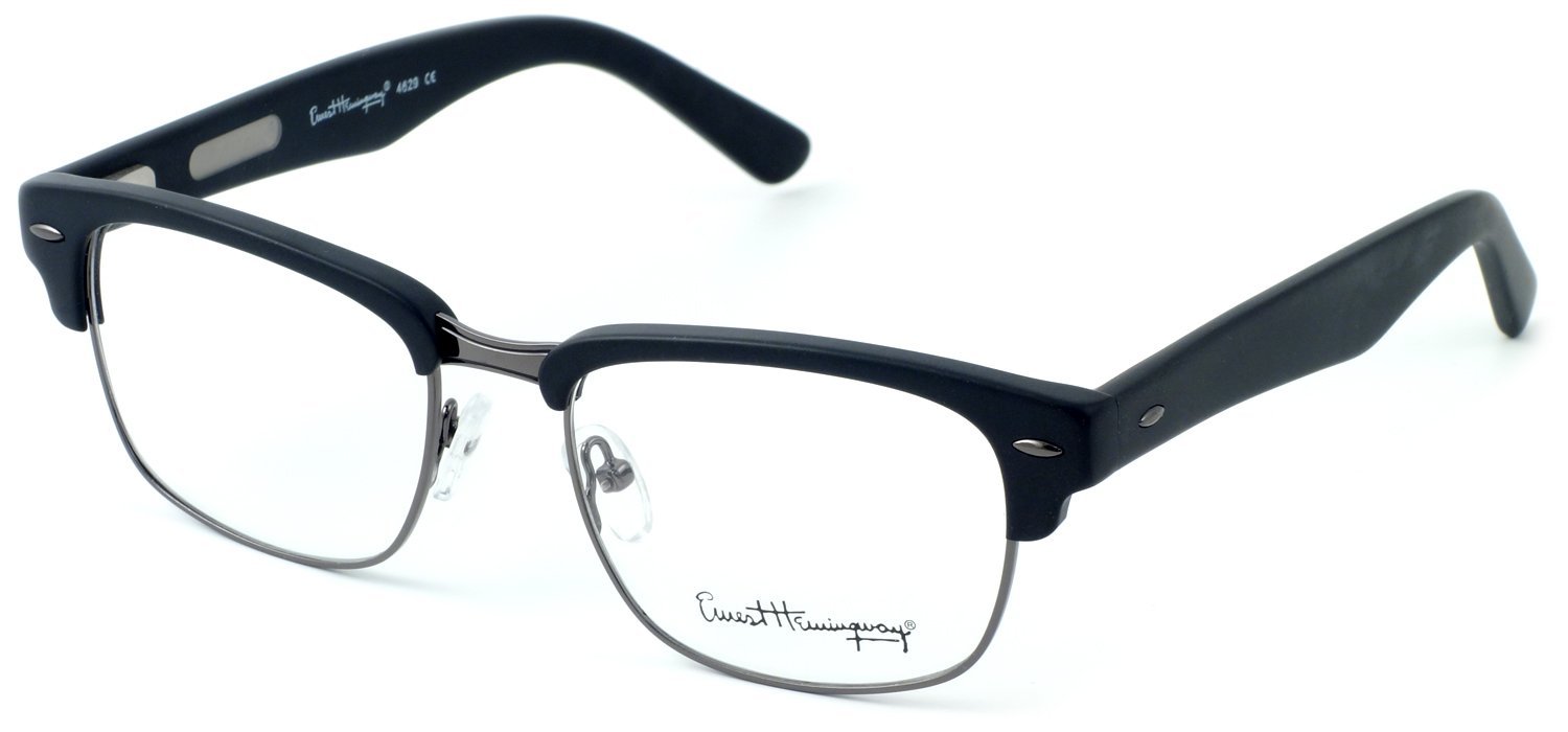 Ernest Hemingway 4629 Designer Reading Glasses in Matte Black & Gunmetal +2.75