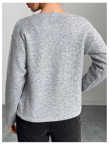 Women's Button Down Cardigan Crew Neck Long Sleeve Ribbed Knit Sweaters Trendy Fall Clothes2