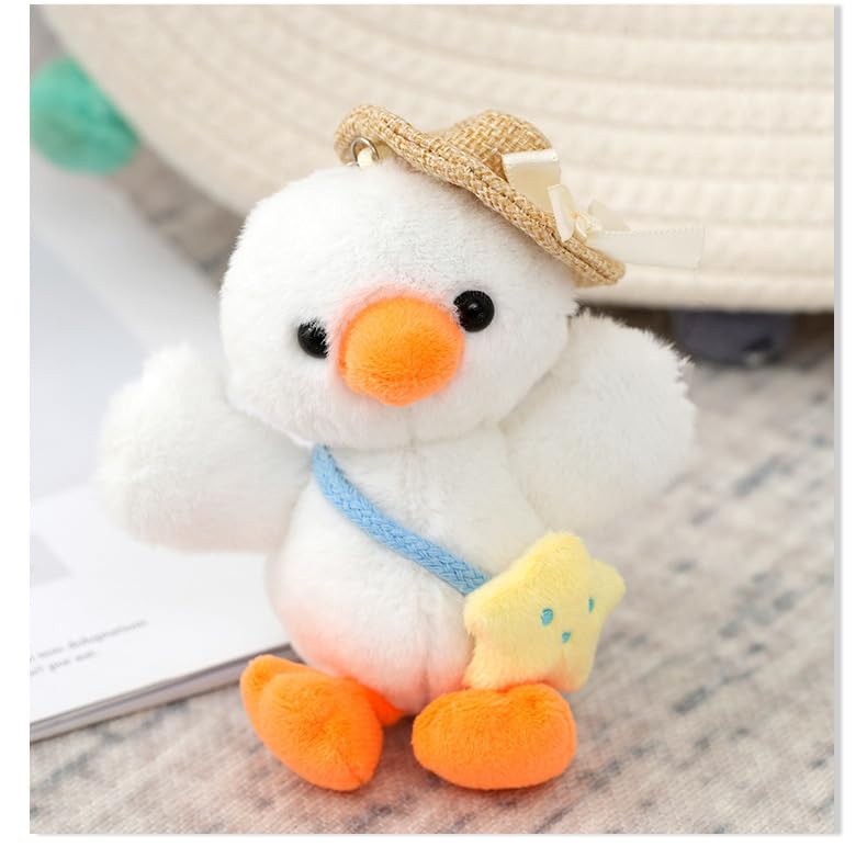 Amazon.co.jp: 帽子をかぶったアヒルのぬいぐるみ(イエロー,12cm