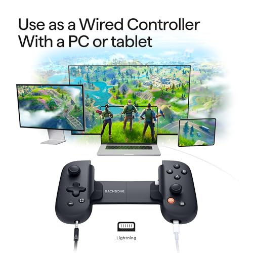 Image of Backbone One Mobile Gaming Controller for iPhone (Lightning) - 2nd Gen - Turn Your iPhone into a Gaming Console - Play Xbox, PlayStation, PC, & App Games (3 Months Apple Arcade Included)