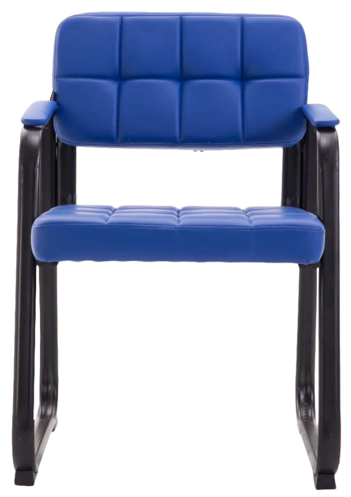 CLP Set di 2 sedie per visitatori Canada B con imbottitura e rivestimento in similpelle I Sedie per sala d'attesa con braccioli e struttura in metallo, Colore:blu