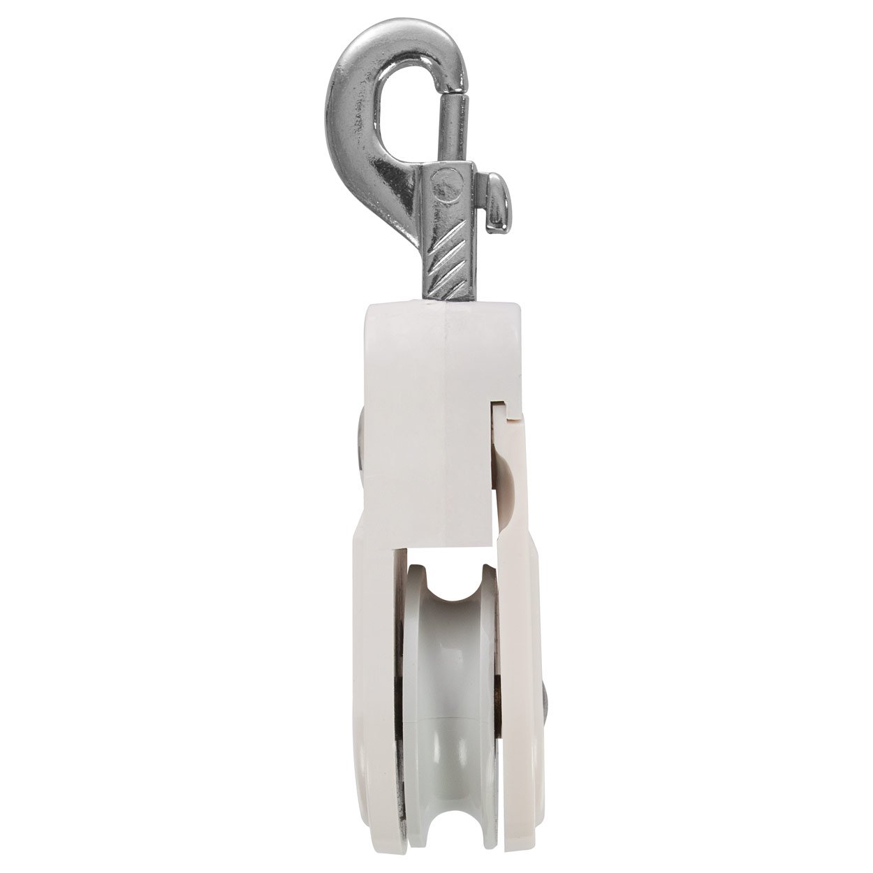Umlenkrolle mit Wirbelkarabiner für Schlingentische Seilzüge Flaschenzüge