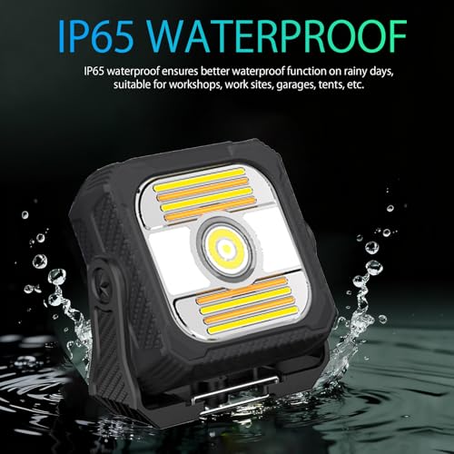 LED Solar Portable Camping Lights with Stand dimmable,Magnetic Work Lights 1500lm, IP65 Waterproof, 7 Light Modes Portable Flood Light, Camping Lantern for Indoor Outdoor (Grey) by DXSAWA - Image 7