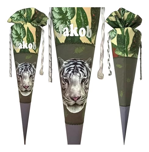 Schultüte mit Tiger,passend Green Planet,Grüne MamBär,für jungen,Wunschname