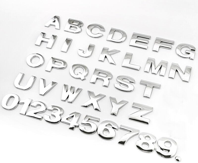 Self-Adhesive Letter Number Car Vinyls Decal Badge Emblelm Tag Sticker Decor (Letter-R)