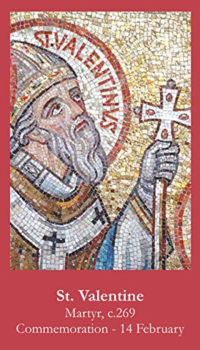 St. Valentine LAMINATED Holy Card (5-pack) with Two Free Prayer Cards Included