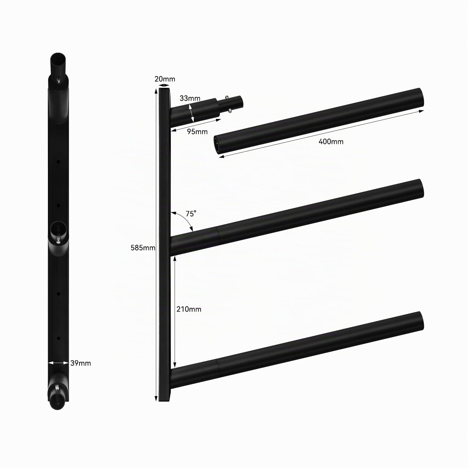 TWO STONES Surfbrett-Halter für die Wand, Surfbrett-Aufhänger funktioniert als Shortboard-, Skimboard- und Longboard-Aufhänger oder Ständer (CJ-OT2202)