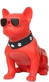 Generic French Bulldog Bluetooth Speaker β Wireless Outdoor Loud Speaker with Deep Bass β Portable Speaker with Rechargeable Battery and FM Radio β Includes Stylish Dog Collar (Red), CH-M11