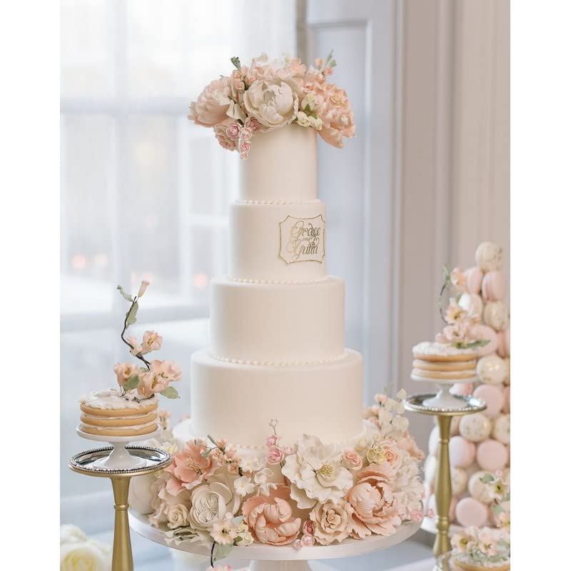 Lealoo Pièce montée Wedding Cake Hauteur 60 cm, Base Ø 50cm à 20cm, 4 disques de 15cm de Haut en Polystyrène