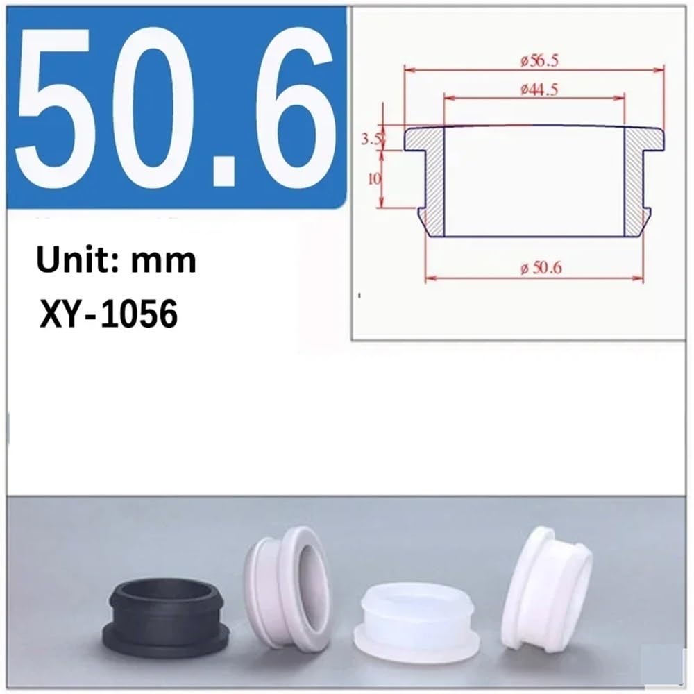 10 Stück Silikon-Schnappverschluss-Tüllenstopfen, weiße runde Kappen, Hochtemperatur-Dichtungsstopfen(50.6mm)