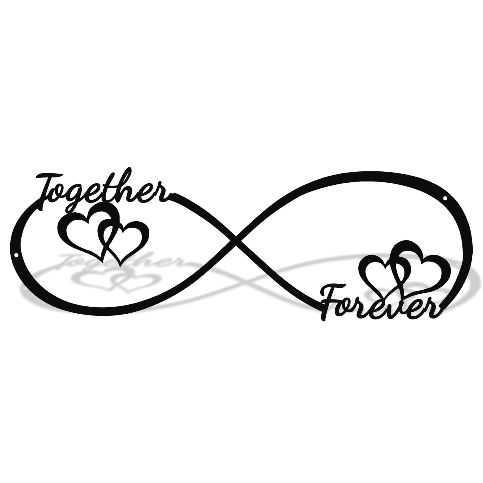Ahys Together & Forever Metal Love Wall Decor Rustic Love Sign For Family Room Decor