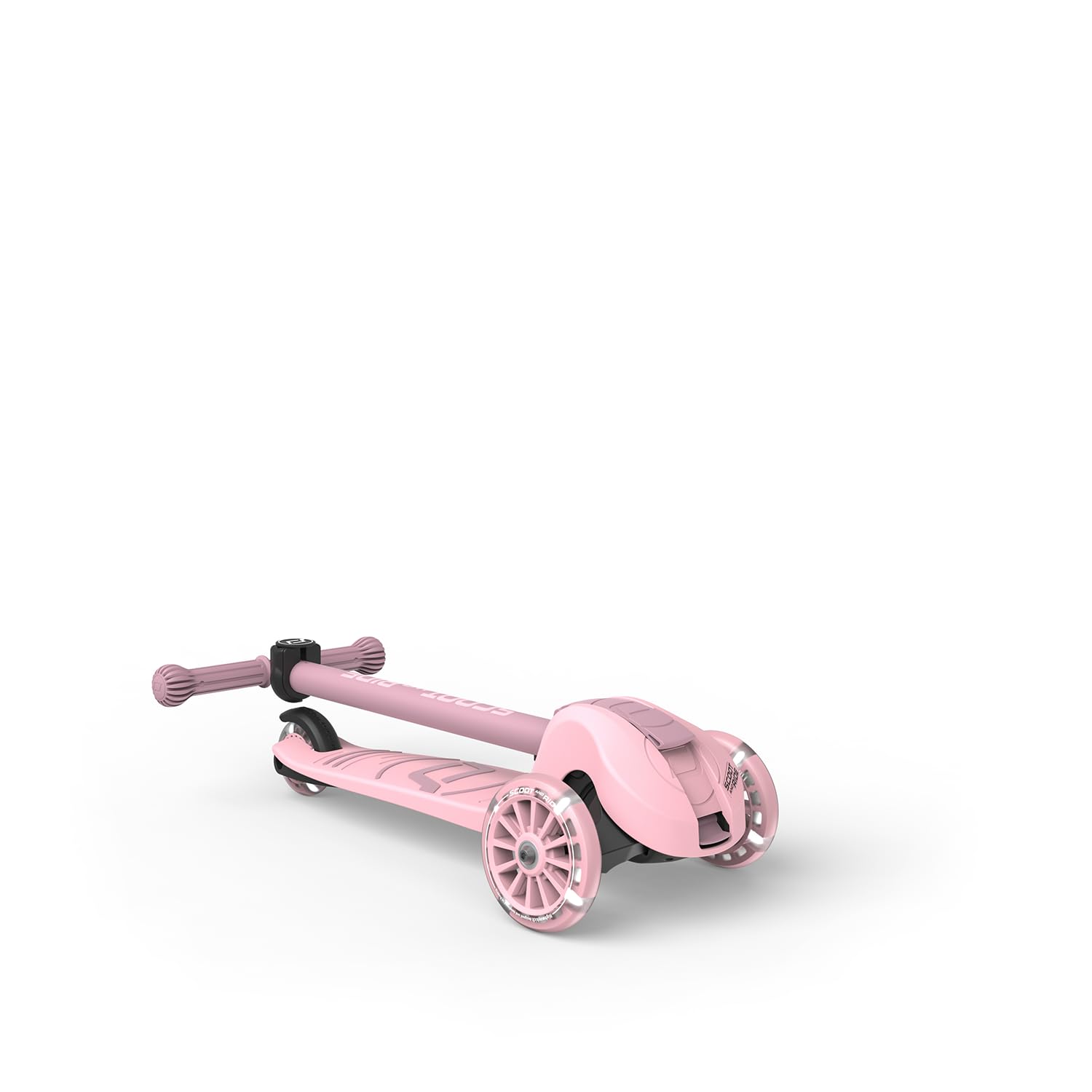 Scoot & Ride Highwaykick 3S Patinete infantil a partir de 3 años, altura regulable, 2 posiciones, dirección LED, ruedas plegables para niños, 96 – 130 cm