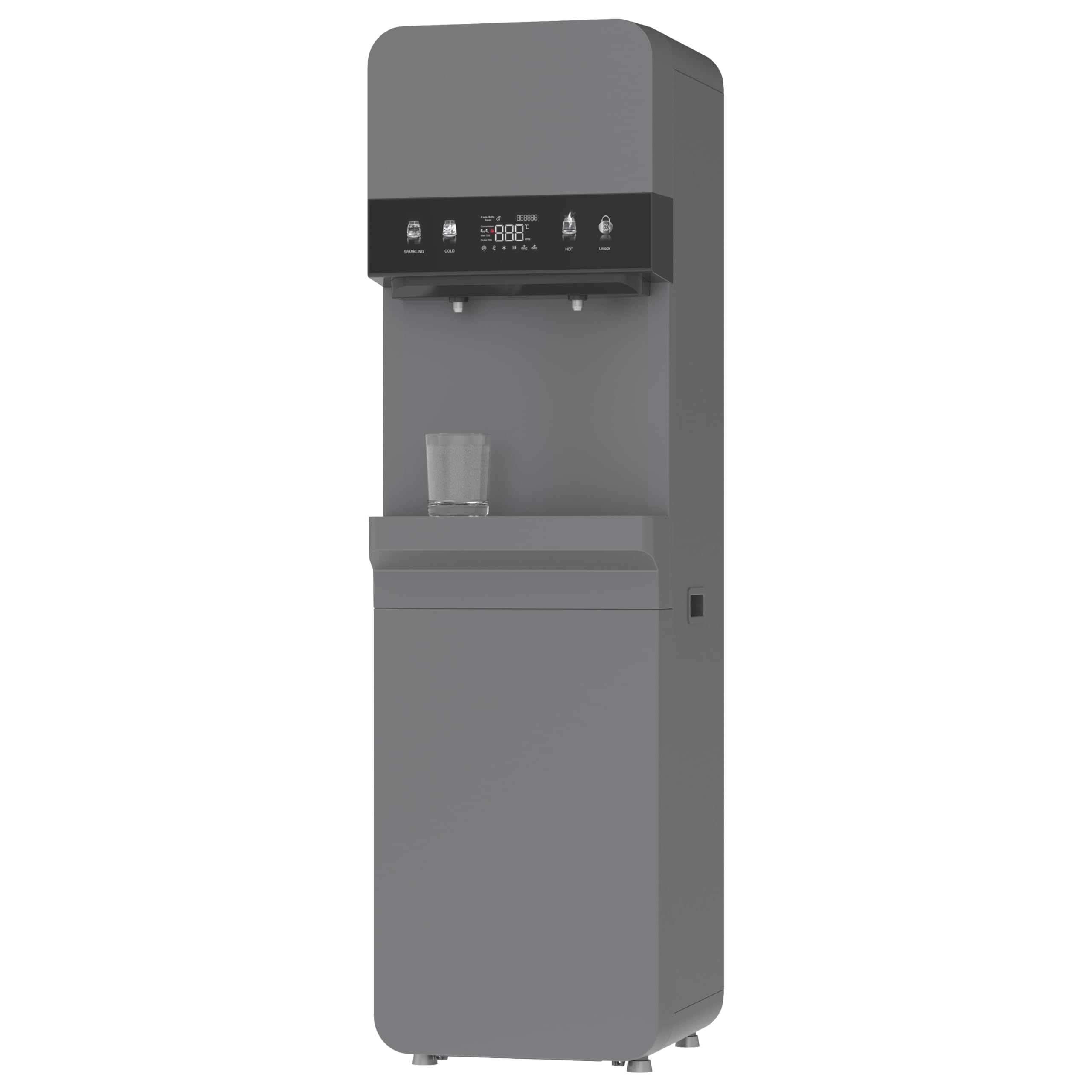 Aqmos Drinking Standup Wasserspender mit Festwasseranschluss – Osmose-Wasserspender für kaltes, heißes & sprudelndes Wasser | 5-Stufen-Filtration mit UV-Sterilisation | Touchdisplay, Schwarz