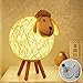 Osairous Luci Notturna Pecora, Lampada da Comodino LED in Rattan, Lampada Notturna per Bambini, Camera da Letto, Regalo, 110cm Cavo USB/Interruttore Pressione