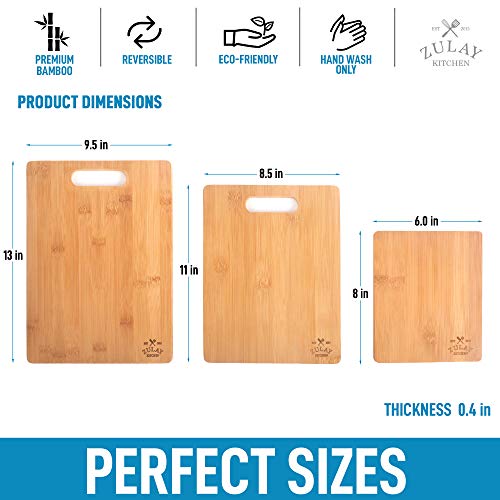 Juego de 3 tablas de cortar de bambú cuadradas miniatura 3