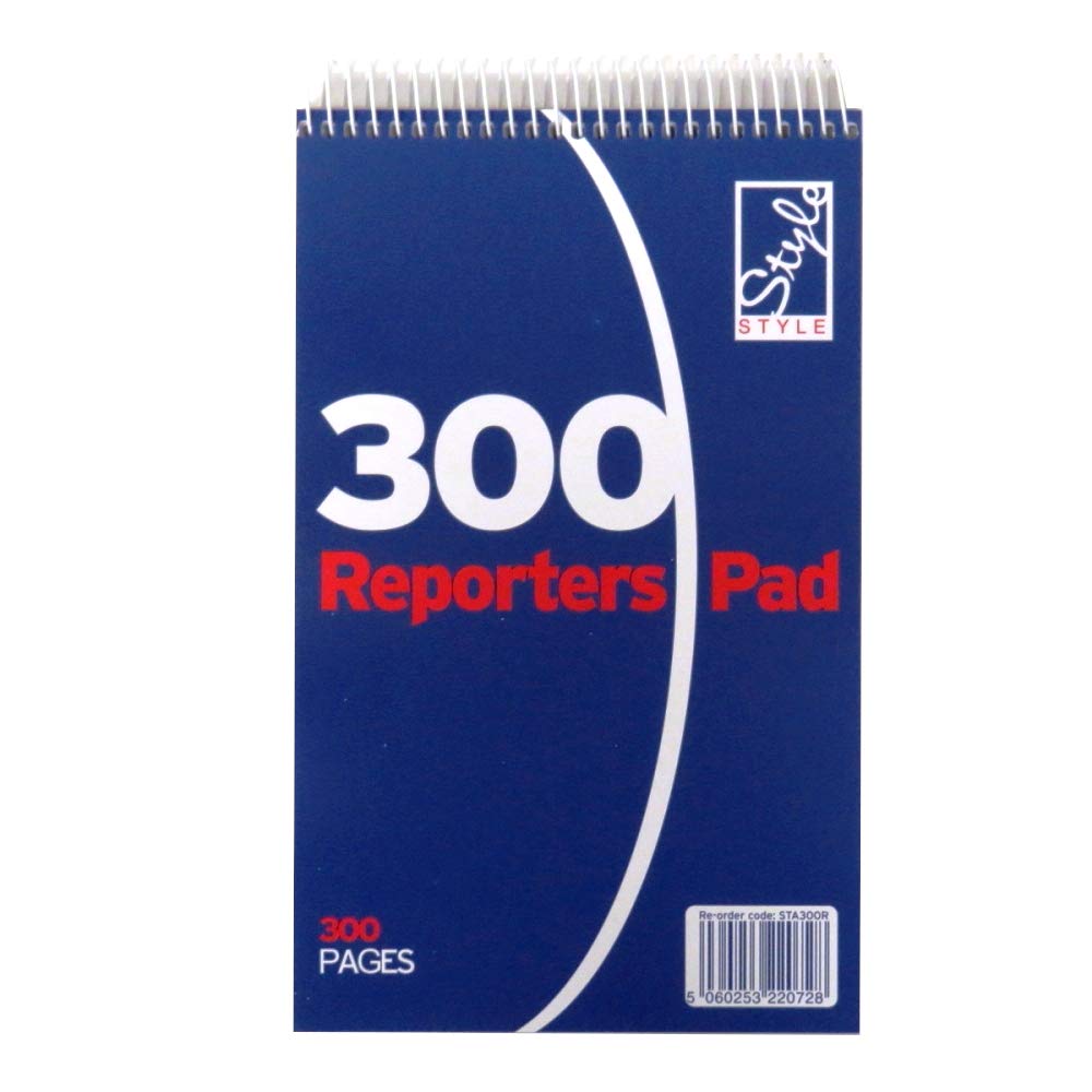 Office Style Reporters Flip Wirebound Notebook - 300 Pages, Ruled - Size 210mm x 124mm