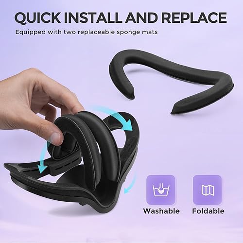 Miniatura 4 de VR Upgraded Face Cushion Compatible with Quest 2 Accessories, Two Soft Facial Interface Foam Replacement