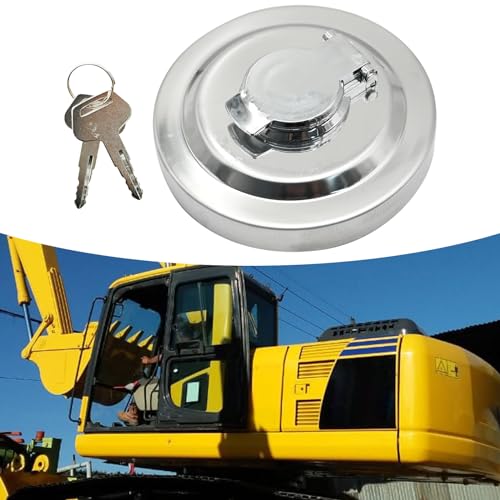 Image of 20Y-04-11160 Gas Fuel Tank Cap Gas Locking Cap Lid Cover with 2 Keys Replacement for KOMATSU PC200 PC220 PC300 PC400, Replaces 423-04-11362 134-04-71180 20Y-14-11160