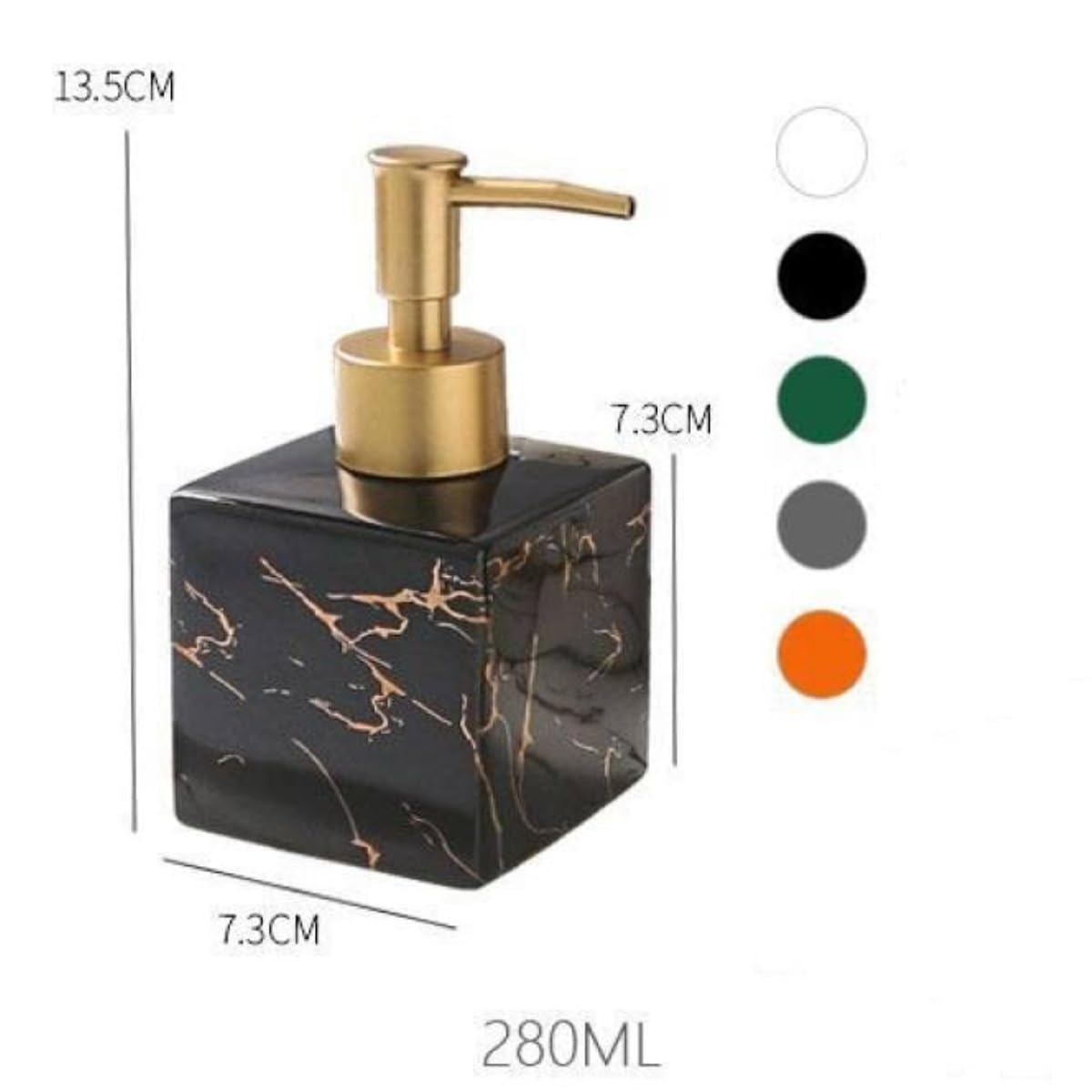Dispensador de jabón recargable, dispensador de jabón, dispensador líquido de cerámica con bomba para las manos de porcelana a tiras dosificador líquido (A)