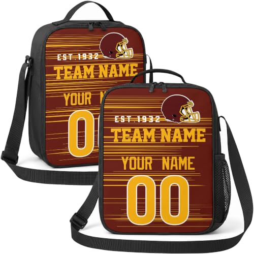 Image of W Lunch Bag Custom Name and Number Personalized Gifts | Custom Personalized Lunch Box for Men Women