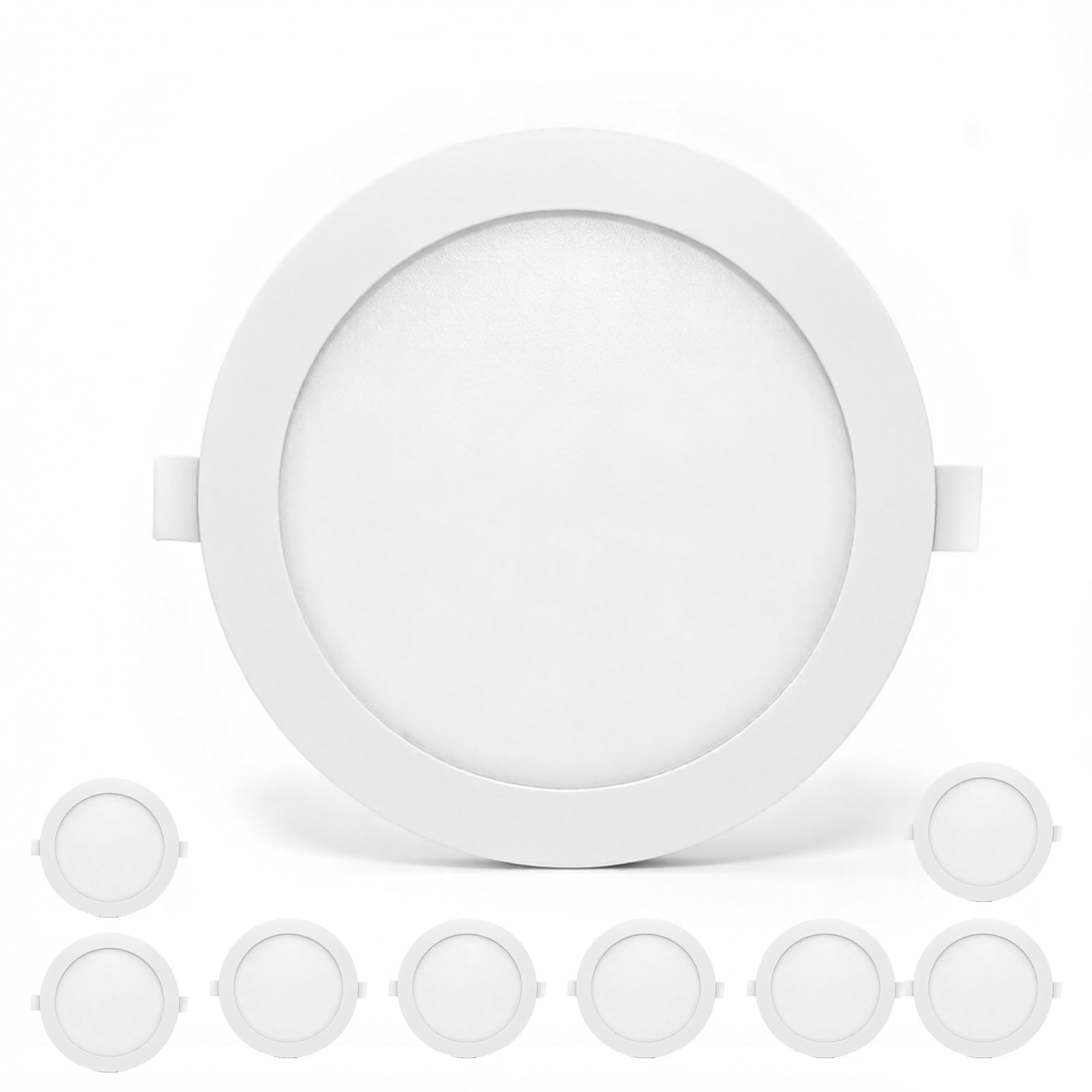 lampa sufitowa LED, ultracienka, grubość 1 cm | Dyfuzor akrylowy, uchwyt sprężynowy, odporny na błyszczenie, wydajny, stabilny, do garażu kuchennego (9 sztuk, 6w-6000 k)
