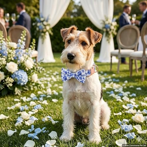 Corbata para Perro con Collar Ajustable y Moño Desmontable miniatura 4