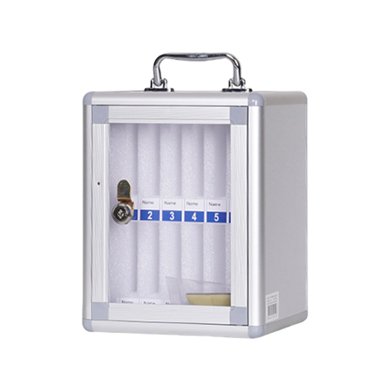 Secure Phone Storage Cabinet Lockable Transparent Door Wall Mount Aluminum Alloy Multi Slot School Office Essential Transparent Door Phone Organizer Cabinet
