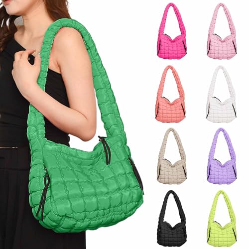 Lightweight Quilted Carryall Gym Bag Soft Puffer Tote Bag Big Capacity Hobo Purse Beach Handbag Crossbody2
