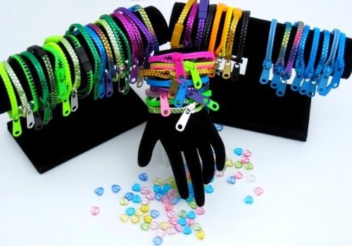 Zipper Bracelets, 50 Pk Assorted Colors, Hottest Most Trendy Jewelry