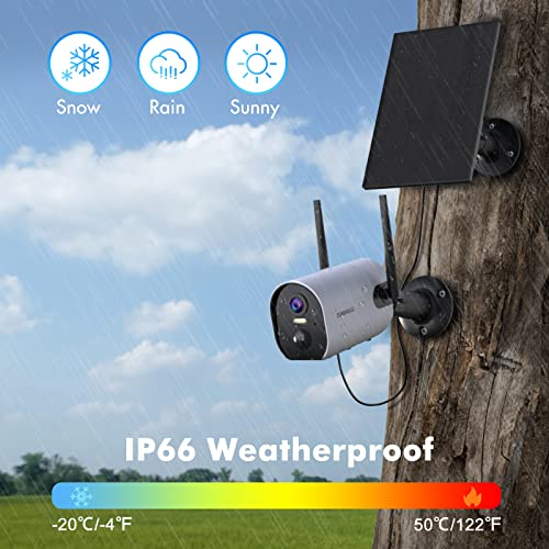 Zumimall Security Cameras Wireless Outdoor - 2K Solar Powered Security Camera With 3Mp Color Night Vision, Outdoor Wifi Surveillance Camera /2 Way Talk/Pir Motion Detection/Spotlight/Ip66 Waterproof #TOP6