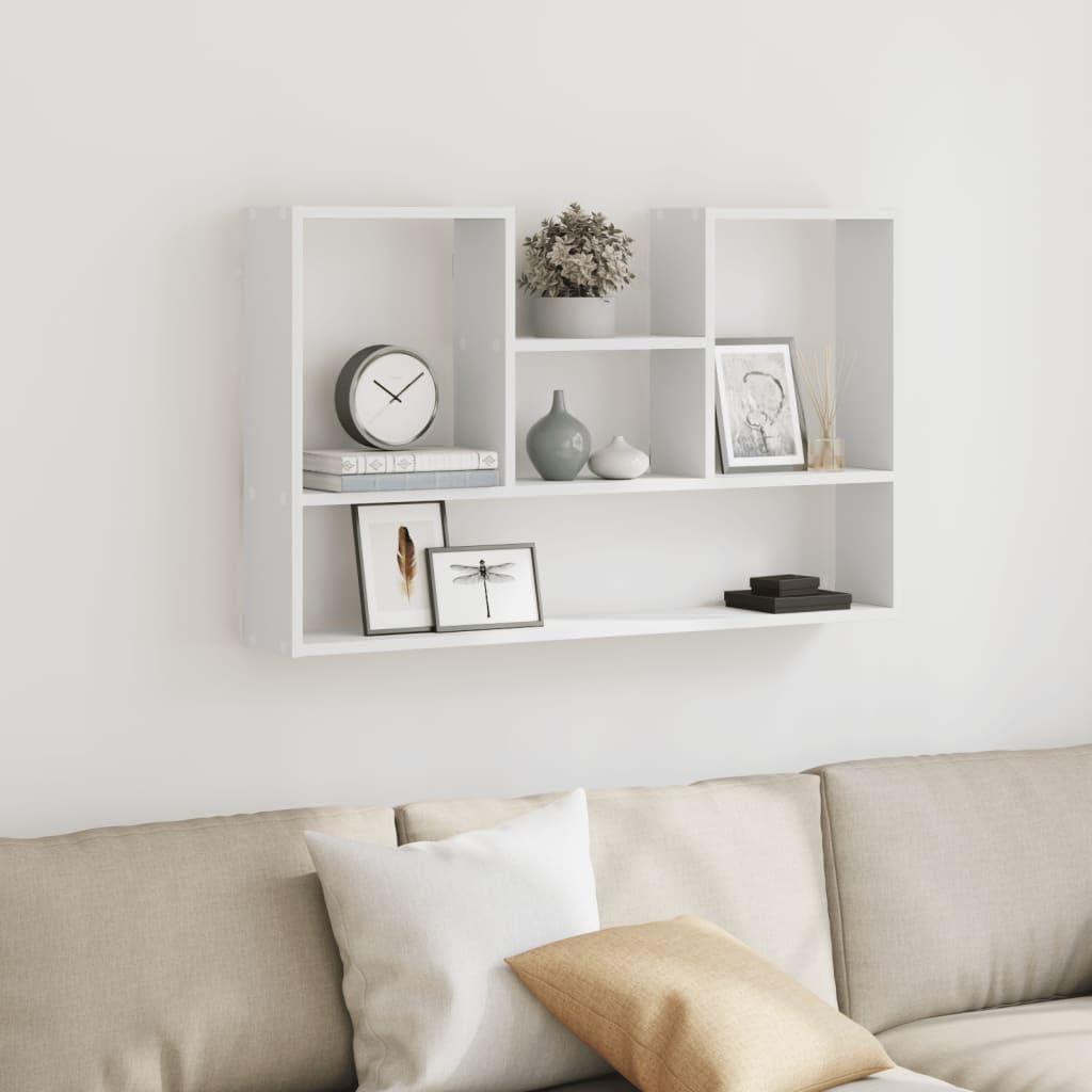 Estantería de pared blanca 99 x 15 x 60 cm, material de madera, estantería flotante para baño, dormitorio, salón, fácil de limpiar, ahorra espacio