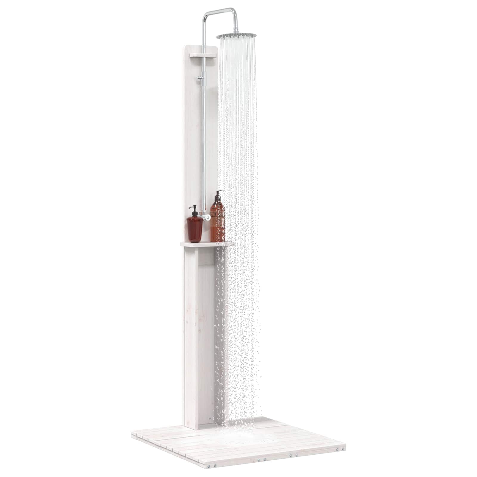 vidaXL Ducha Exterior 75 x 76 x 217 cm Pino Macizo, Ducha Independiente Moderna para jardín y terraza, Resistente al Clima, Ideal para Piscina y Deck