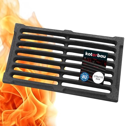 KOTARBAU® Grille de Cheminée en Fonte 26,5 x 15 cm Grille en Fonte pour Insert poele a Bois cheminee Grille Fonte cheminée