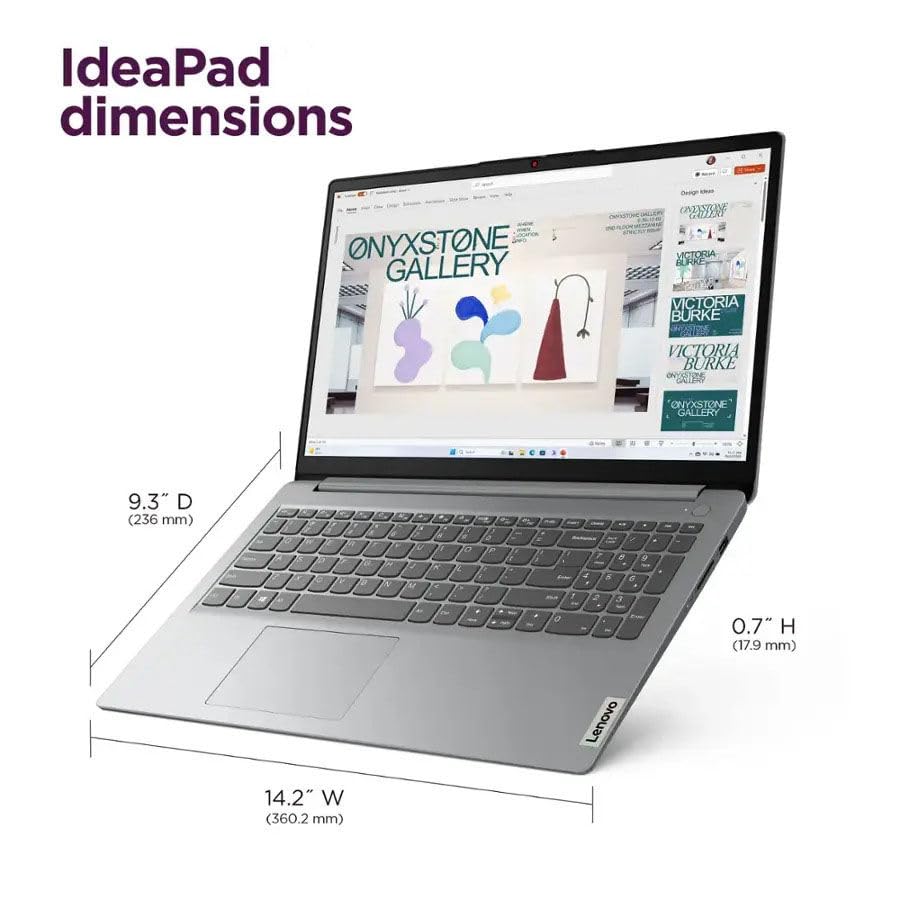 Image of Lenovo 15.6 inch HD IdeaPad Anti-Glare Screen w / 1 Year Microsoft 365, 128GB SSD, 8GB RAM, Windows 11 Home, Up to 9.5 Hours Battery Life, Intel Processor, WiFi 6, HDMI, USB-C, SD Card Reader, w /WOWPC USB