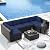 SUNCROWN 8-Piece Outdoor Patio Furniture Sofa Set All-Weather Wicker Sectional Conversation Set with Modern Glass Coffee Table, Cushions and Waterproof Cover, Dark Blue