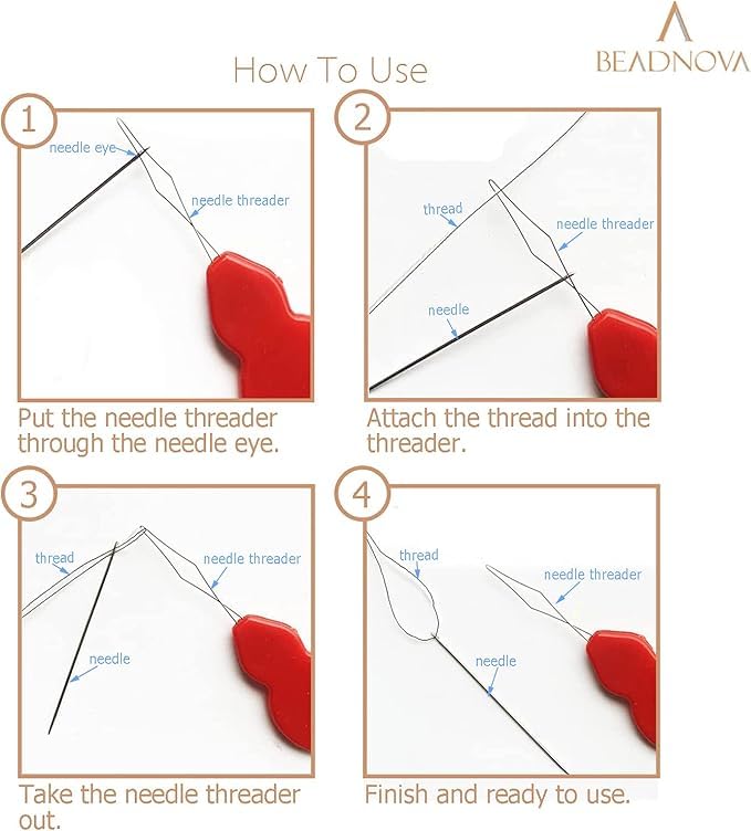 Image of Needle Threader, Small Needle Eye Threader Tool, Easy Threader for Machine and Hand Sewing, Threading, Ideal for Needlework, with Transparent Box, Color Random (6pcs) (5+5 Threader with Box)