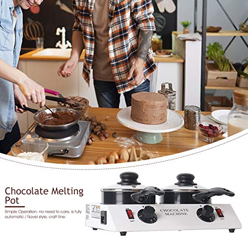 Chocolate Tempering Melting Machine, 110V Professional Chocolate Tempering Melting Machine Adjustable Temperature (Double Pot) - Thumbnail 4