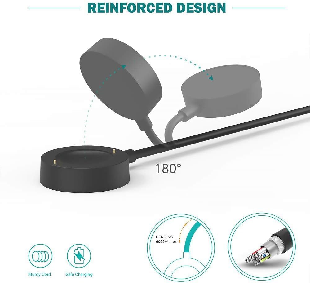 E ECSEM Cable de carga magnético diseñado para reloj inteligente Citizen CZ Smart Gen 1, cable de carga USB de alta velocidad de repuesto de 3.3 pies para accesorios Citizen CZ Smart Gen 1, color