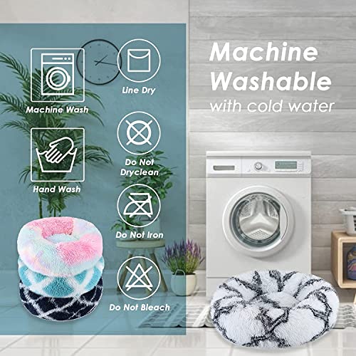 jiuzcare Hundebett Rundes PlüSch Katzenbett Haustierbett PlüSch Hundebett Katzenbett SchöNe Tierbett Super Weich Doughnut-Form Haustierbett FüR Katzen Donut Kissen Hundebetten FüR Kleine Hunde (Lila)