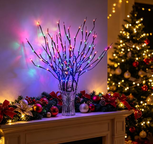 Image of DK177 4 Pack Multicolor Light LED Lighted Branches Battery Operated Lights