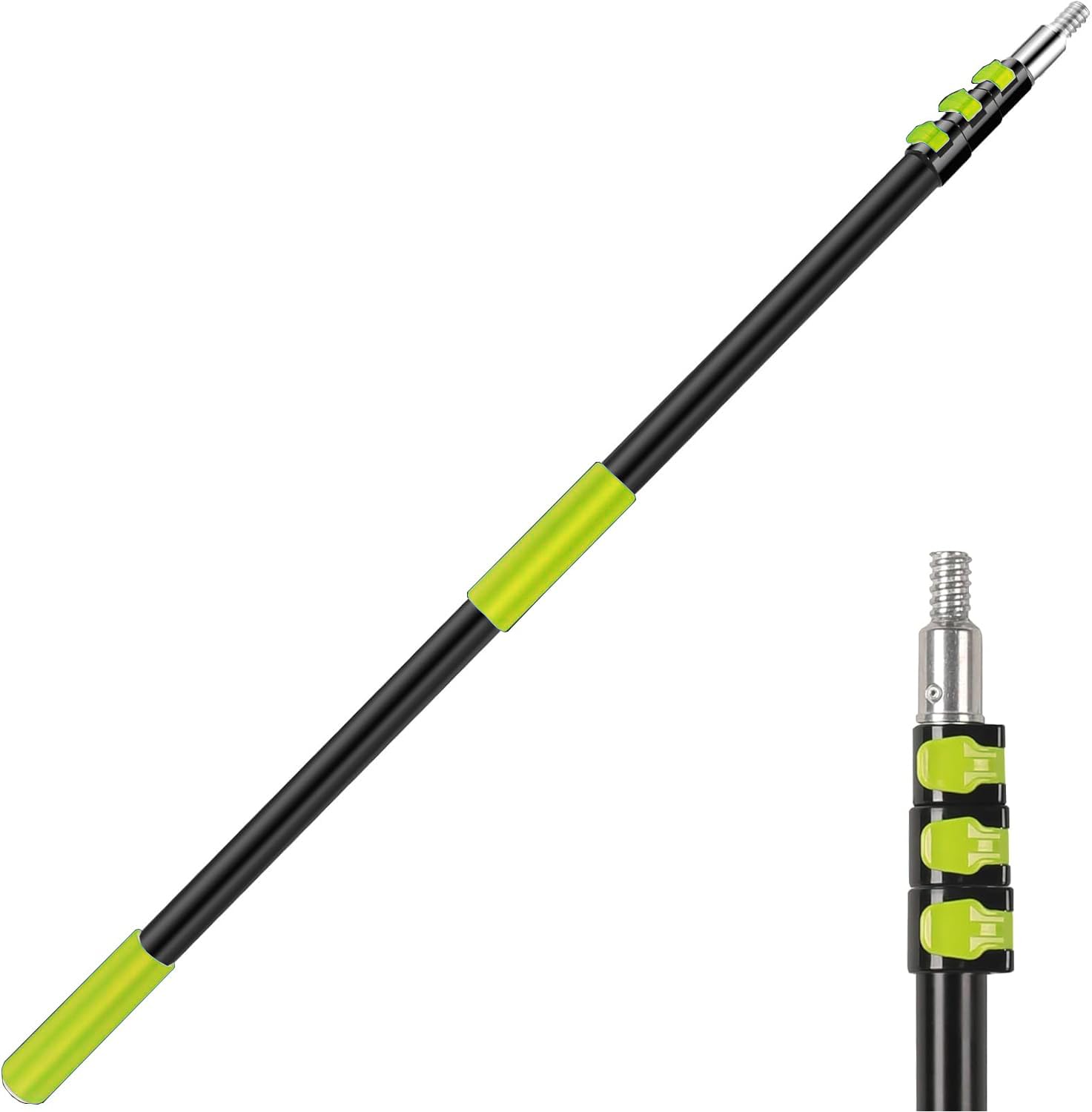 Rallonge télescopique de 1,12 à 3,60 m, Perche telescopique ajustable en aluminium pour rouleau à peinture et nettoyage