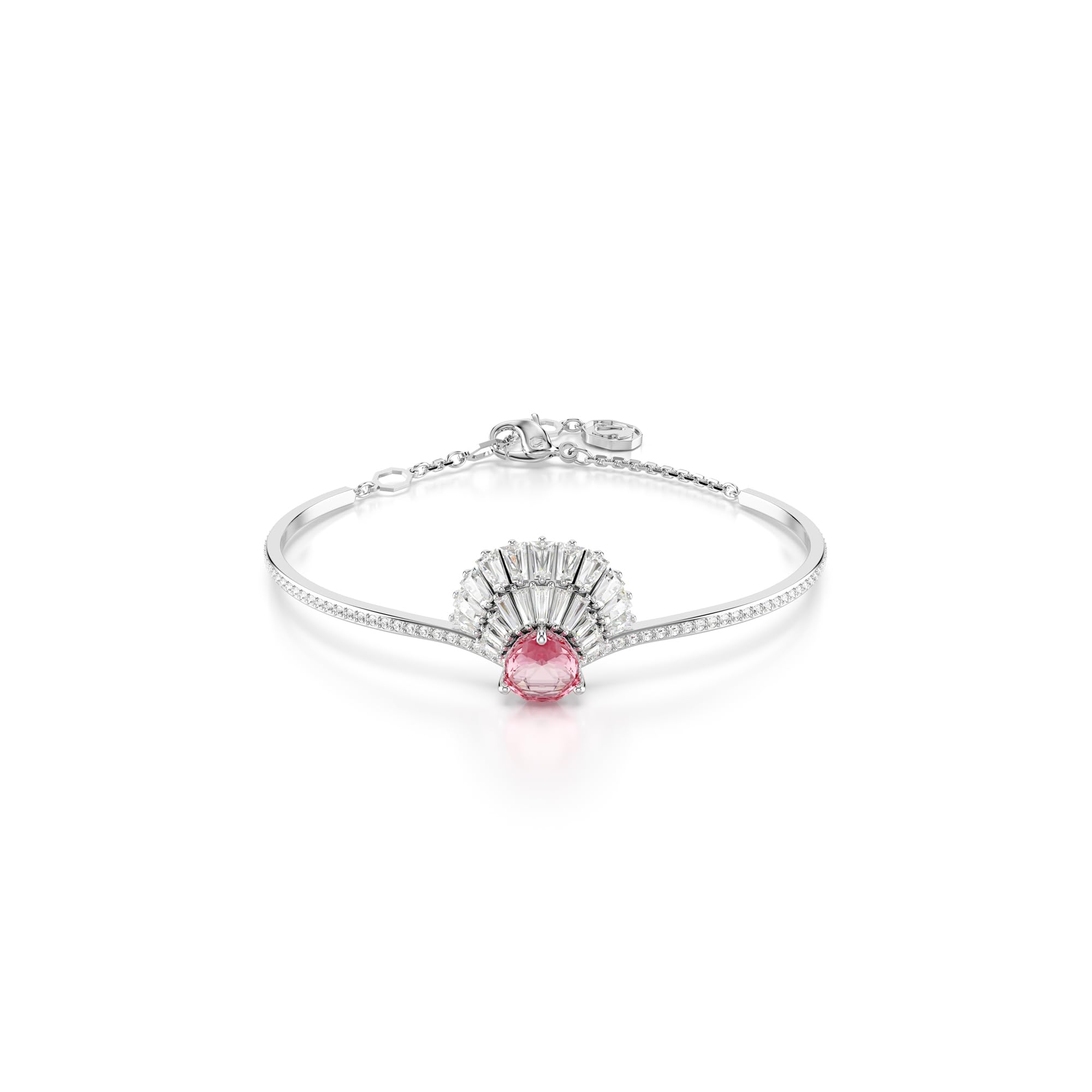 Swarovski Idyllia bangle, Shell, Pink, Rhodium plated