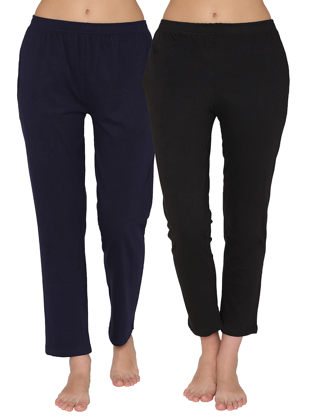 Women's Cotton Pack Of 2 Chic Basic Casual Pyjama Pants With Pocket-image-35