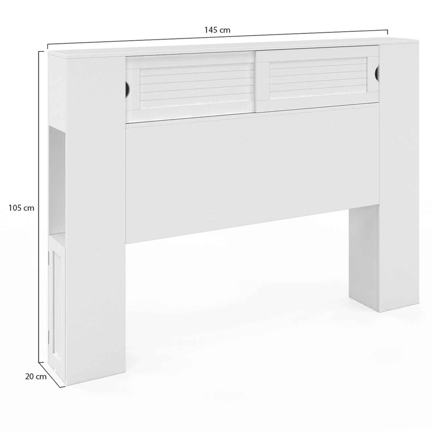 IDMarket - Tête de lit sur Pied Salem 145 cm avec rangements fermés et niches Blanc