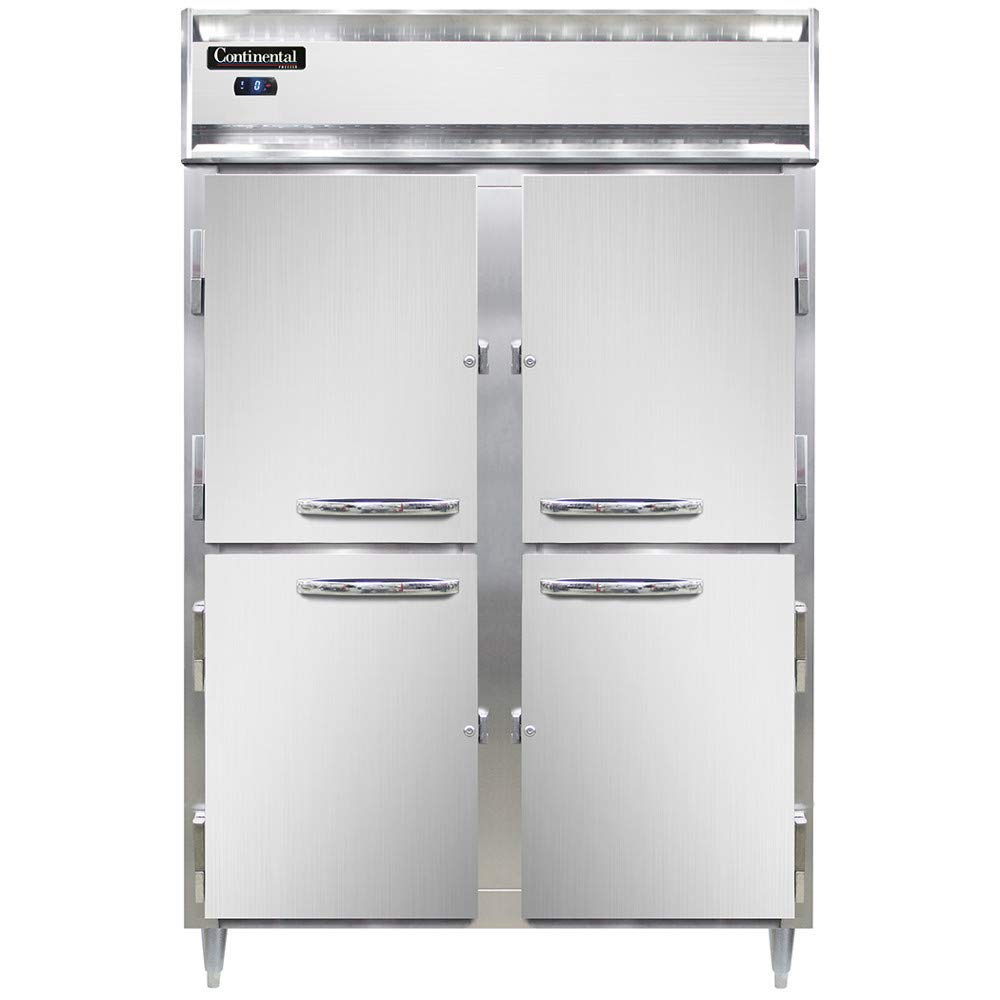 Continental Refrigerator DL2F-SS-HD Designer Line Two Section Reach In Freezer, Full Stainless & Half-Height Doors