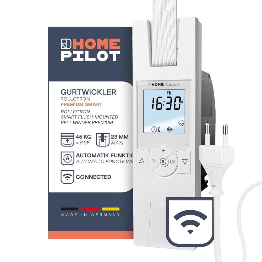 HOMEPILOT - Avvolgitore RolloTron Premium Smart | Controllo comodo tapparelle. Accessorio Smart Home - adatto installazione successiva! Capacità trazione: 45 kg.